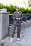 Kapüşon Ve Fermuar Detaylı İkili Oysho Takım Füme