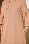 Kapüşonlu Cepli Örme Elbise Camel