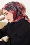Karışık Desen Bambu Kraş Ayda Eşarp Bordo