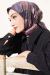 Karışık Desen Bambu Kraş Ayda Eşarp Burgonya