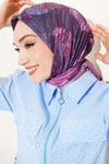 Karışık Desen Bambu Kraş Ayda Eşarp Magenta