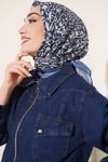 Karmaşık Desenli Eşarp Mavi
