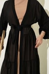 Katlı İkili Abaya Takım Bej