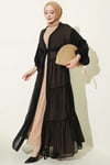 Katlı İkili Abaya Takım Bej