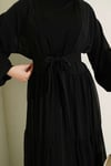 Katlı İkili Abaya Takım Siyah