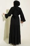 Katlı İkili Abaya Takım Siyah