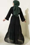 Katlı İkili Abaya Takım Zümrüt