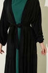 Katlı İkili Abaya Takım Zümrüt