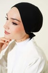 Kaymaz Silikonlu Bağlamalı Bone Siyah