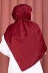 Kendinden Desenli Jakar Şal Serisi Bordo