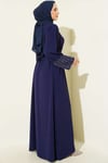 Kolları İnci Süslemeli Abaya Lacivert