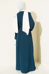 Kolları Pul Nakışlı Krep Abaya Zümrüt