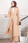Kuşaklı Kimono Pantolon İkili Takım Camel