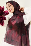 Lily Desenli Soft Şal Bordo