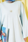 Lilyum Baskılı Basic Tunik Mavi