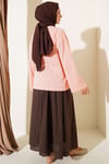 Limon Standı Baskılı Tunik Somon