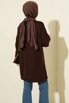 Loyşa Armalı Basic Tunik Acı Kahve