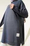 Loyşa Armalı Basic Tunik Füme