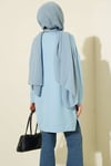 Loyşa Armalı Basic Tunik Mavi