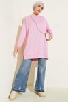 Loyşa Armalı Basic Tunik Pembe