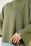 Loyşa Bilek Armalı Basic Bluz Haki