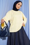 Loyşa Bilek Armalı Basic Bluz Sarı