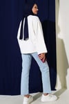 Loyşa Düşük Omuz Basic Tunik Ekru