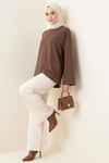 Loyşa Düşük Omuz Basic Tunik Kahve