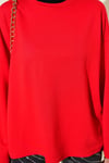 Loyşa Düşük Omuz Basic Tunik Kırmızı