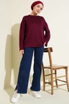 Loyşa Düşük Omuz Basic Tunik Mürdüm