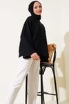 Loyşa Düşük Omuz Basic Tunik Siyah