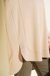 Loyşa Oval Kesim Oversize Tunik Bej