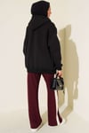 Loyşa Şerit Detaylı Pantolon Bordo