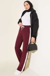 Loyşa Şerit Detaylı Pantolon Bordo