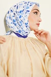 Lumea Desenli Soft Eşarp Saks