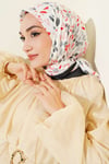 Lumea Desenli Soft Eşarp Siyah