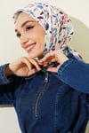 Lumea Desenli Soft Eşarp Soft Mavi
