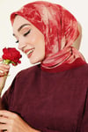 Mermer Desenli Eşarp Bordo