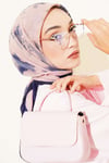 Mermer Desenli Eşarp Lacivert