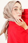 Mermer Desenli Eşarp Vizon
