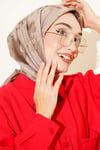 Mermer Desenli Eşarp Vizon