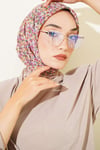 Mini Çiçek Detaylı Eşarp Kum Bej