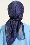 MK Desen Soft Eşarp Lacivert