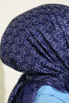 MK Desen Soft Eşarp Lacivert