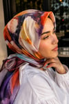Modern Floral Desen Eşarp Serisi Bordo