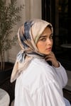 Modern Floral Desen Eşarp Serisi Vizon