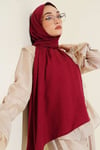 Monogram Desen Pamuk Ayrobin Şal Bordo