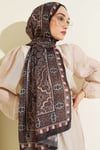 Motif Desenli Soft Şal Acı Kahve