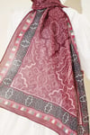 Motif Desenli Soft Şal Bordo