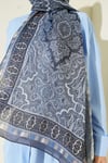 Motif Desenli Soft Şal Füme